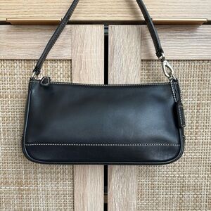 COACH Vintage Hampton Demi Black Leather Mini Shoulder Bag Purse Clutch Y2K 7785